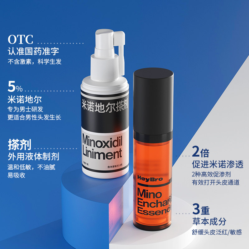 heybro男专用米诺地尔酊搽剂 heybro医药白发脱发