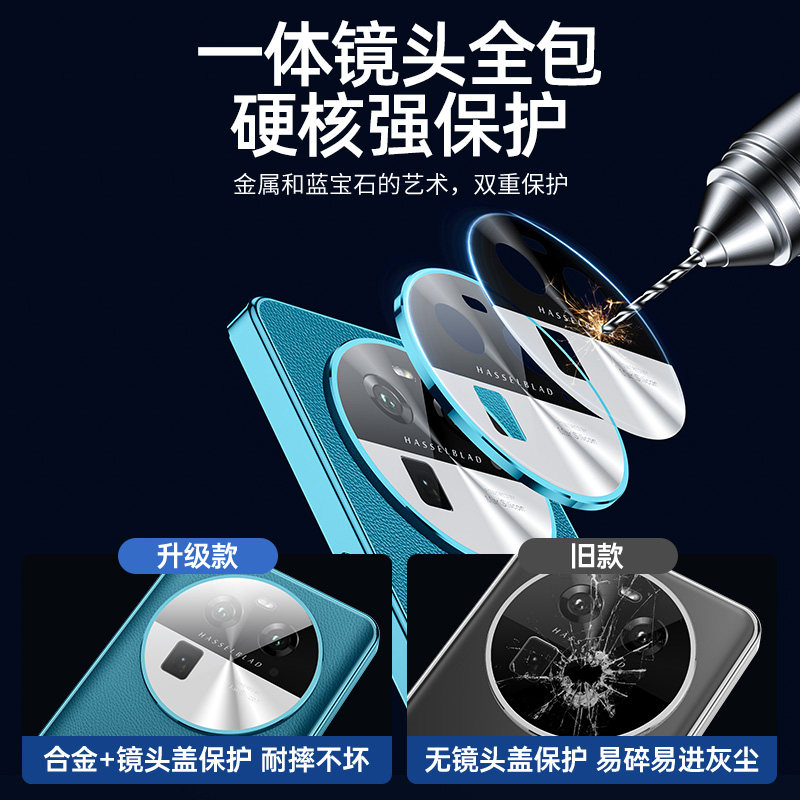 findx6pro素皮玻璃全包手机壳防偷窥看双面x6包镜头保护套磁吸卡扣透明防摔散热官网新款网红潮男女适用oppo