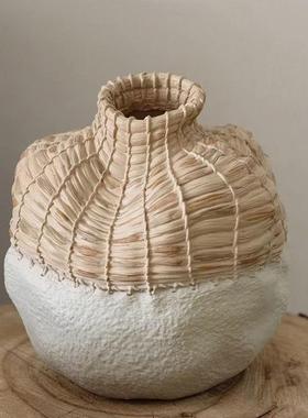 侘寂风复古禅意花瓶摆件板间民宿家居客样厅书房桌面仿古插花花器