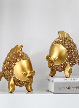 现代简约轻奢对鹿树脂摆件抖音家居电酒柜玄关视柜树脂工艺品摆件