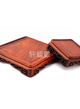 红檀玉木印章玺底座工艺品摆件奇玉石头工艺品实木长正方形底托