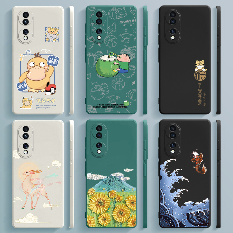 适用荣耀FNE一AN00手机壳FNEAN00保护ANOO套FNEANOO华为HONOR70七十七零H0N0R70HON/NOR液态硅胶全包防摔男女 - 图0