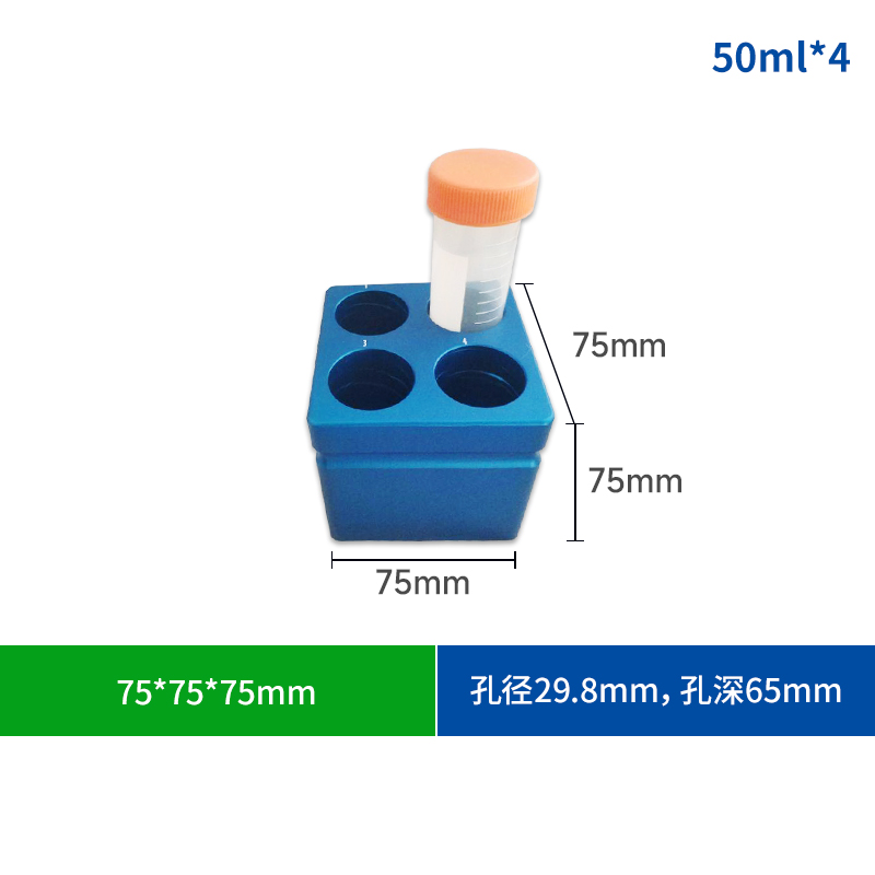 金属冰盒实验室低温配液模块PCR离心管架0.2ml96孔 2ml24孔预冷板-图1