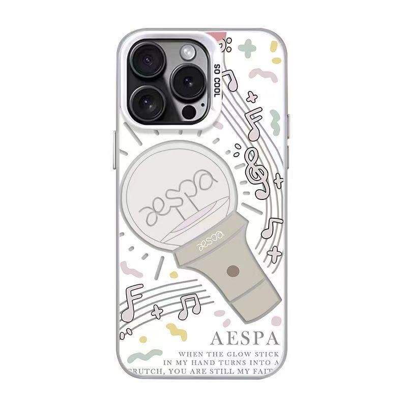 aespa应援棒手机壳彩银适用小红书苹果16pro同款华为pura80/iPhone15Promax小米14/vivo周边OPPO/13/12/11/x - 图3