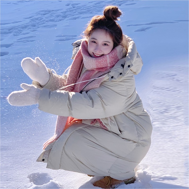 90白鸭绒过膝长款羽绒服女2025秋冬季新款高级感宽松加厚保暖外套,淘宝优惠券,粉丝福利购,淘宝优惠卷