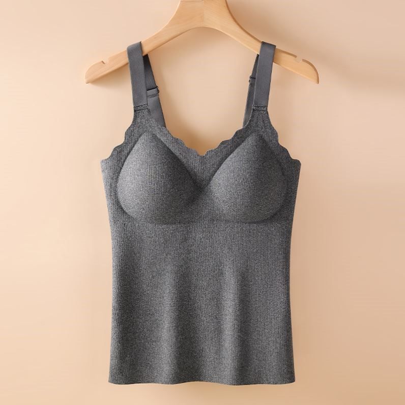 秋冬蚕丝保暖背心带胸垫免穿内衣吊带背心文胸冬季内搭发热打底衫,淘宝优惠券,粉丝福利购,淘宝优惠卷