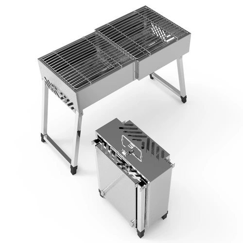 Без мебели для барбекю на гриле на гриле гриль на гриле из нержавеющей стали Пара складного и наружного пикника на открытом воздухе 4-6 человек полные комплекты
