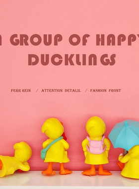 雨衣小鸭可爱摆件家居车载微景观DIY园艺摆件网红爆款可爱摆件