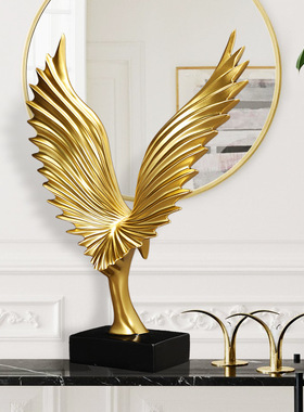 现代艺术创意家居酒柜装饰摆件天使之翼大展宏图乔迁新年礼物批发