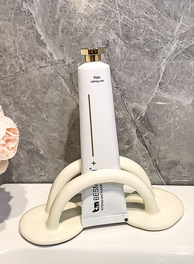 洗手间彩虹牙膏支架洗漱洗面奶收纳卫生间高档陶瓷置物架摆放架子