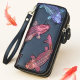 Zhaocai genuine leather zipper multi-function clutch bag