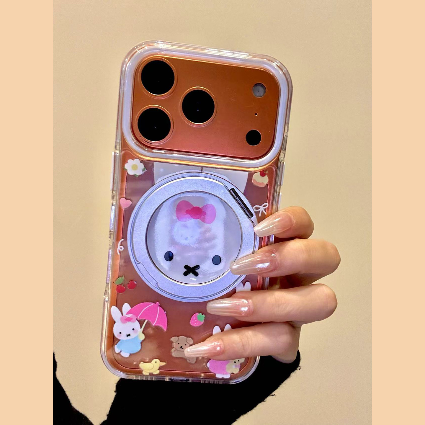 MoreRex 日韩卡通米菲兔360旋转磁吸支架适用苹果17手机壳iphone16promax新款15/14防摔保护套13/17pro少女心 - 图3