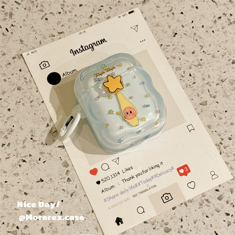 立体卡通旋转星星小人适用苹果新4代airpods蓝牙无线耳机保护套airpods1/2/3硅胶软壳airpodspro三代男女新款,淘宝优惠券,粉丝福利购,淘宝优惠卷