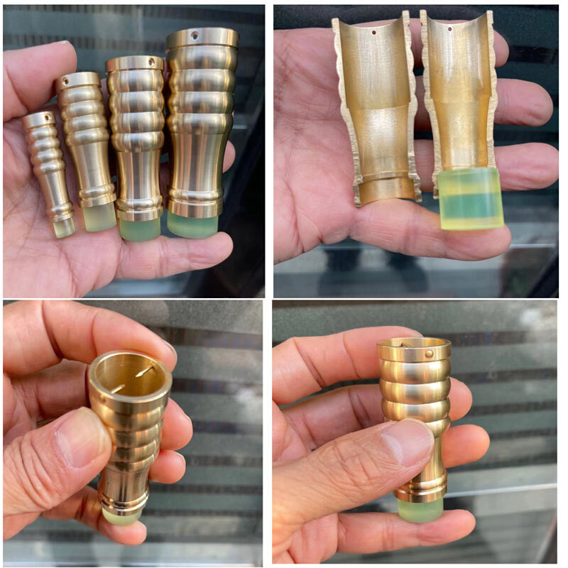 正品铜脚套拐杖防滑胶头文明棍手杖拐棍底脚铜配件古典连接件中式