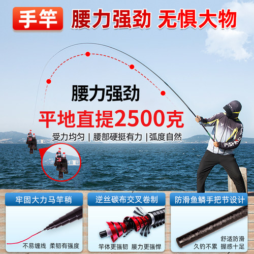 钓鱼竿套装组合全套一套新手钓鱼装备渔具用品大全手杆品牌碳纤维-图2