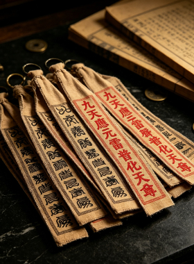 道家十字天经平安符钥匙扣