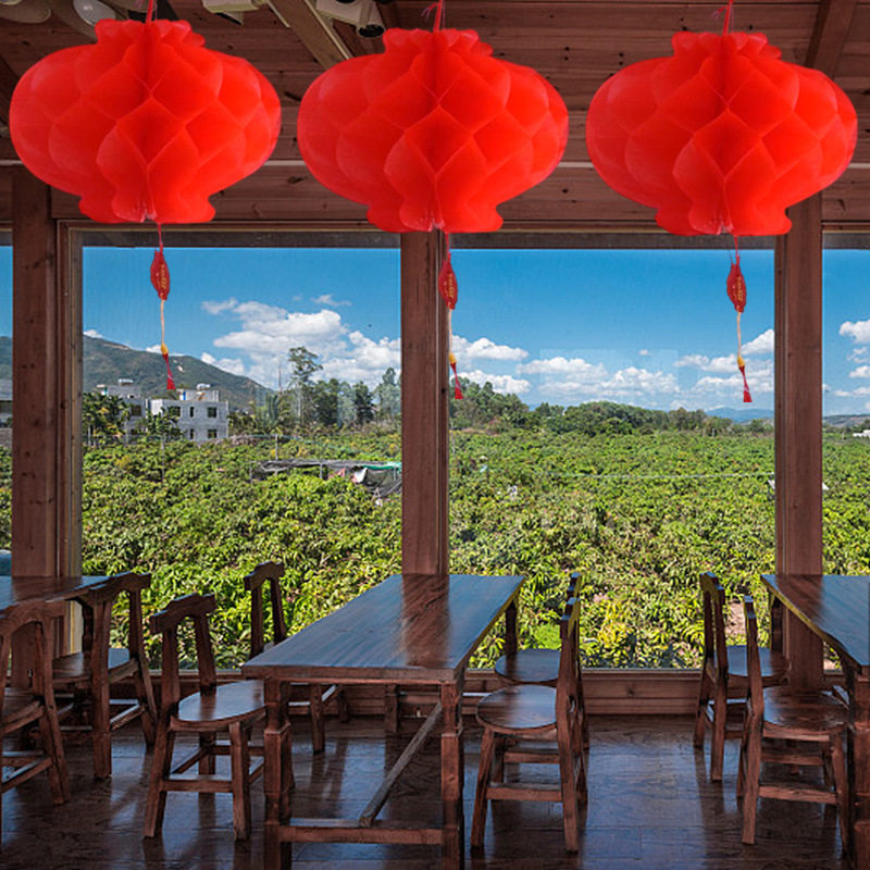 塑纸灯笼喜庆结婚商场开业布置蜂窝灯笼红色元旦春节小挂饰,淘宝优惠券,粉丝福利购,淘宝优惠卷