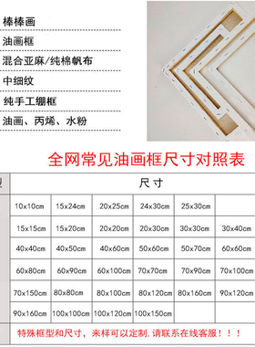加厚数字油画亚麻布框亚麻布