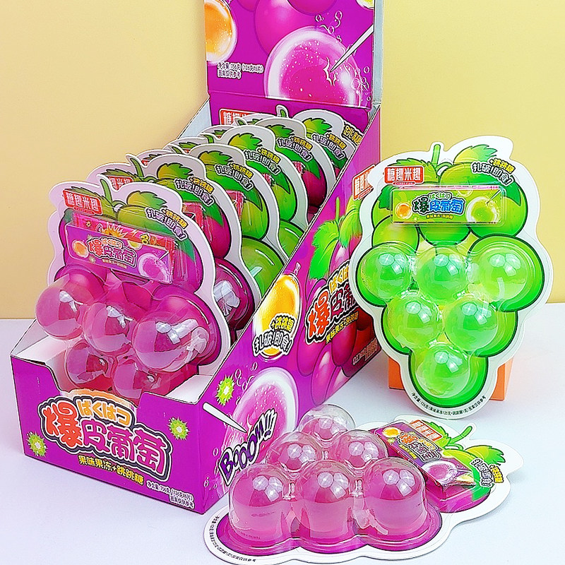 6颗装爆皮葡萄青提水果味扎破即食儿童解压网红零食玩具糖果批发,淘宝优惠券,粉丝福利购,淘宝优惠卷