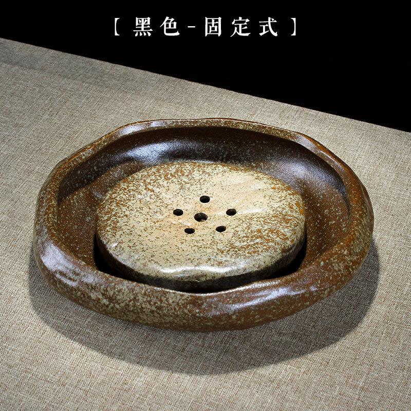 干泡仿古壶日式复古台养壶配件茶托壶托陶瓷承分体垫分离粗陶茶道 - 图0