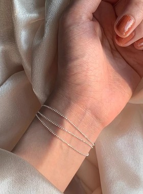 英国topwhits925银小圆珠三层手链女夏小众设计仙气超闪波光粼粼