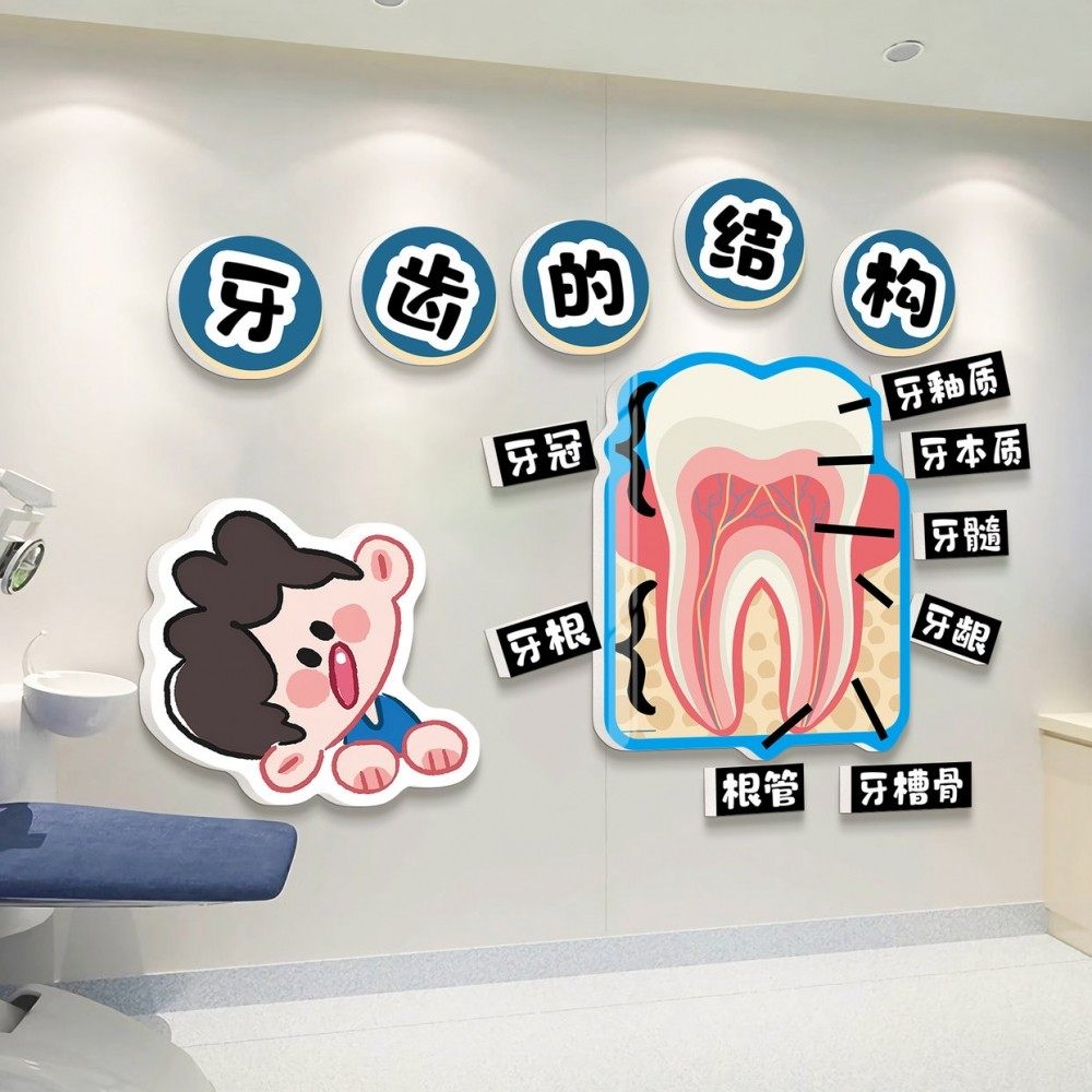 口腔诊所墙面装饰儿童牙科宣传挂画医院哪吒卡通文化墙贴创意海报,淘宝优惠券,粉丝福利购,淘宝优惠卷