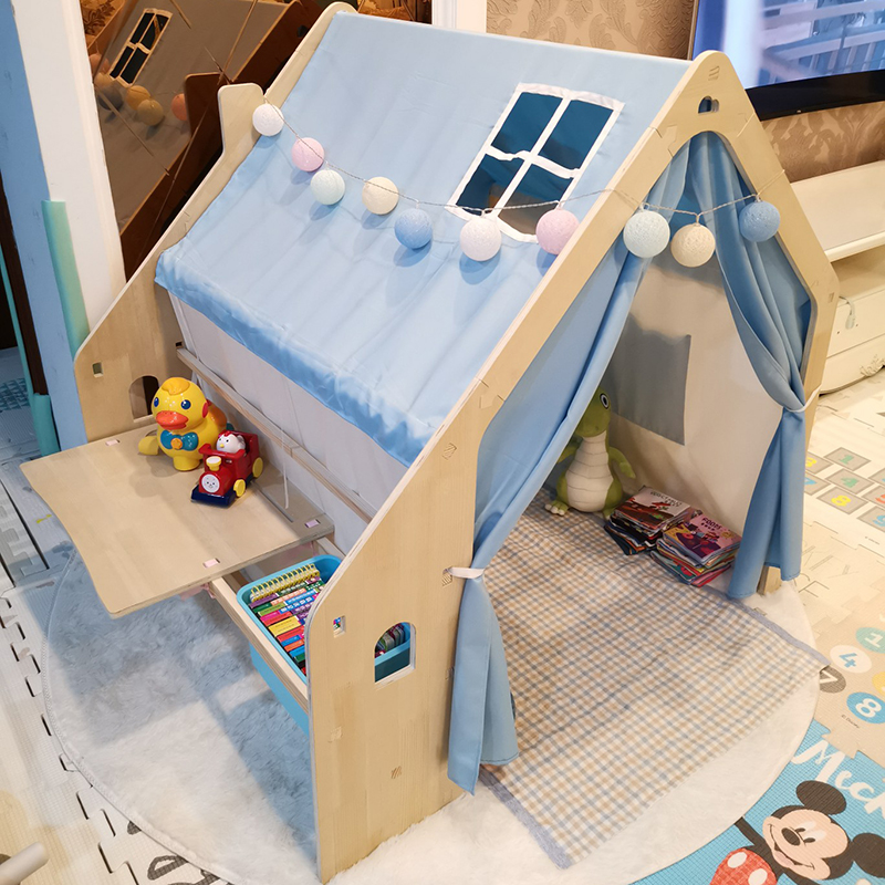 儿童帐篷室内玩具屋宝宝游戏屋女孩城堡幼儿园小公主房子带学习桌