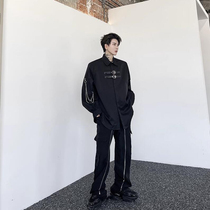 High level Sensation Blouse Mans Double Strap Metal Buckle Trim shirt oversize small crowdleader Long sleeves shirt