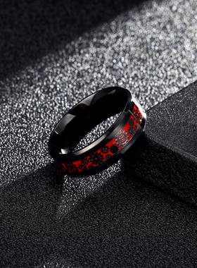 舒妃娅男士钛钢宽版齿轮戒指