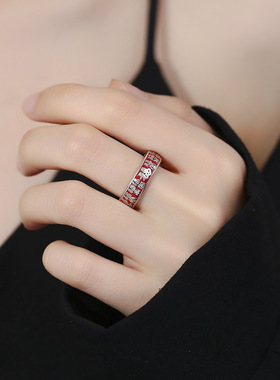 泰银色滴胶时尚活口食指指环