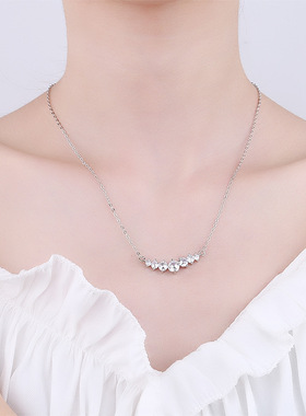 直排钻镶钻吊坠锁骨链饰品