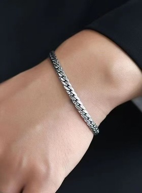 个性锤纹扁蛇手链纹理款