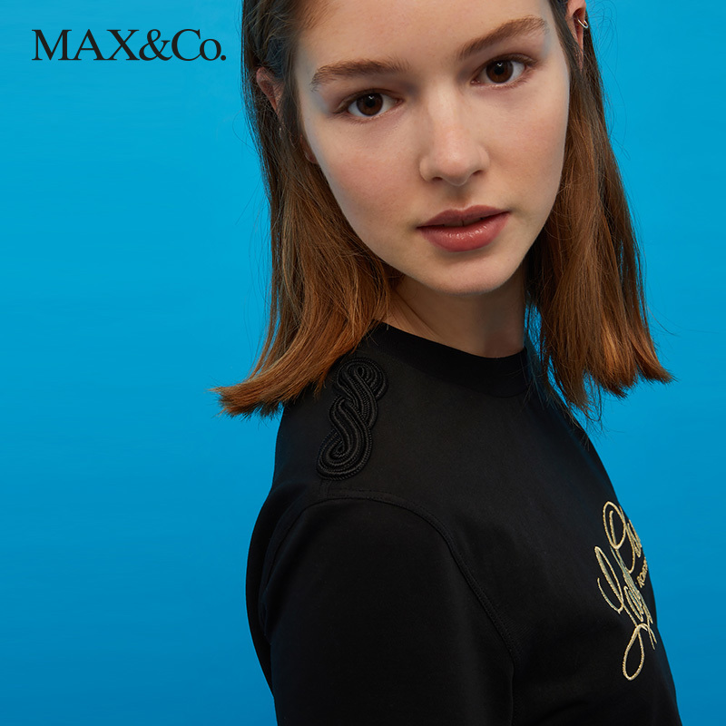 MAX&Co.秋冬新款 LADY OSCA女T恤凡尔赛玫瑰联名款maxco-图2