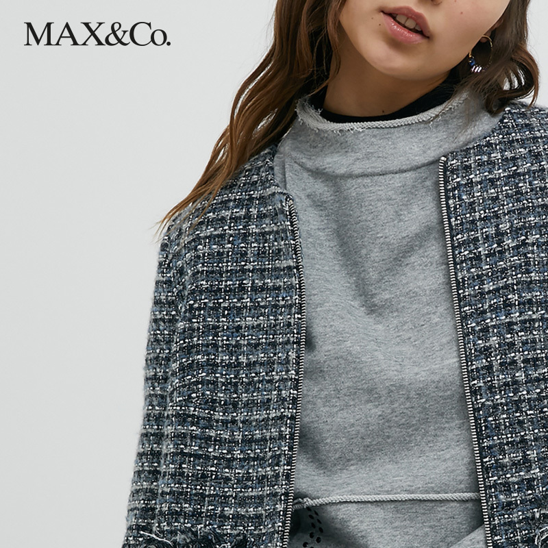 MAX&Co.新品混纺粗花呢夹克7044141003001maxco-图2