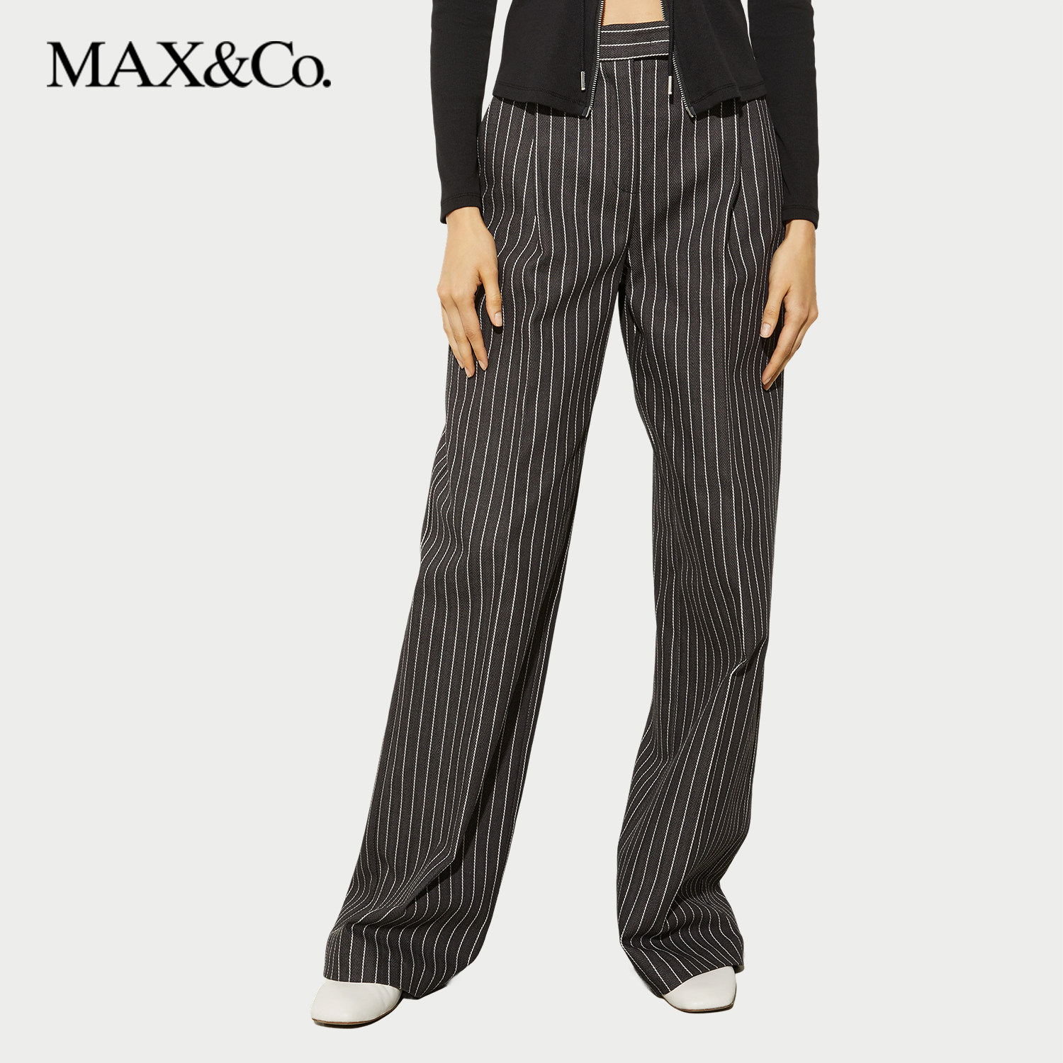 【甄选惠享】MAX&Co.2025春夏细条纹棉质阔腿裤6131065402,淘宝优惠券,粉丝福利购,淘宝优惠卷