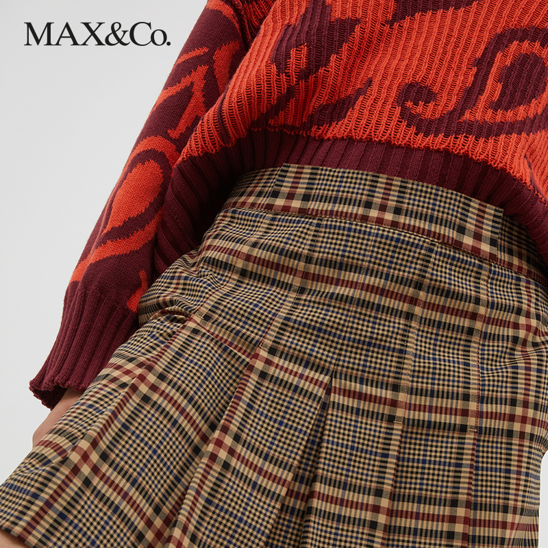 MAX&Co.秋冬新款格纹迷你半身裙女maxco-图2