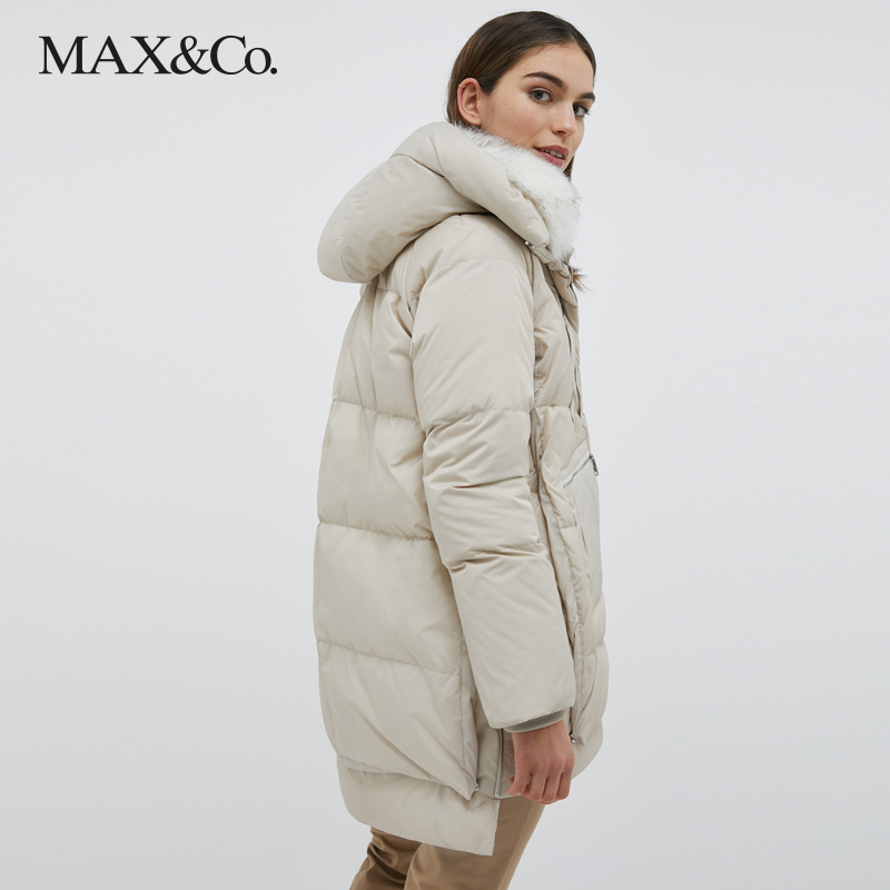 MAX&Co.新品 拉链装饰羽绒派克大衣7484021003001maxco - 图1