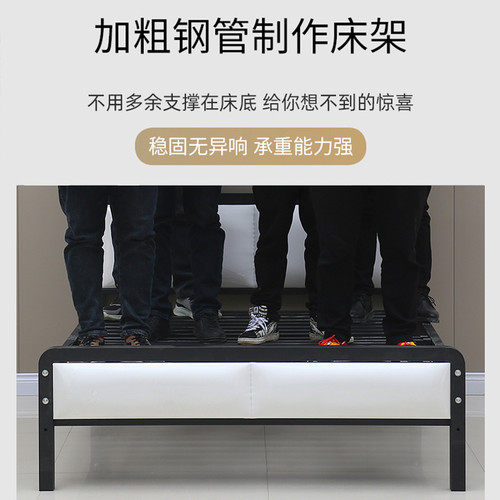 铁艺床双人床现代简约家用简易1.8铁架床加厚加固加密1.5米单人床 - 图1