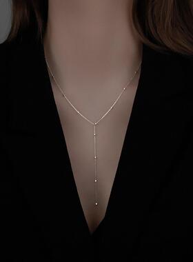 银色圆珠流苏项链2026年新款女夏