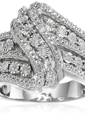 新款欧美时尚创意戒指 个性女式曲线镶钻满钻精品戒指戒指指环