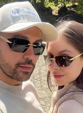 日系cherrykoko新款特色不规则切边太阳镜嘻哈装饰潮流单品眼镜