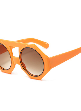 日系cherrykoko新款可爱糖果色太阳镜 欧美个性大框复古双梁时尚