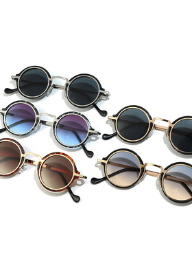 日系cherrykoko欧美朋克太阳镜男士复古遮阳镜金属小框圆框款街