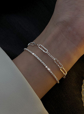 日系CherryKoko镀银满天星波光粼粼手链女甜美璀璨星河双层手镯