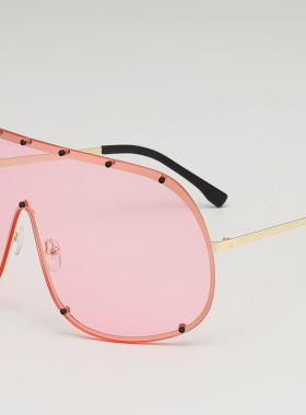 日系cherrykoko刘亦菲眼镜超大框一体式护目镜茶色太阳眼镜防