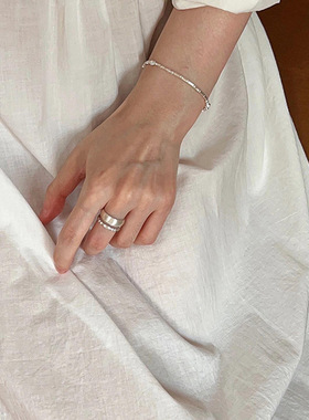 日系CherryKokoS925镀银哑光海星戒指女小众设计冷淡风双层食指