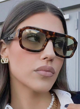 日系cherrykoko个性大理石灰包花墨镜金属铰链方框太阳镜男女