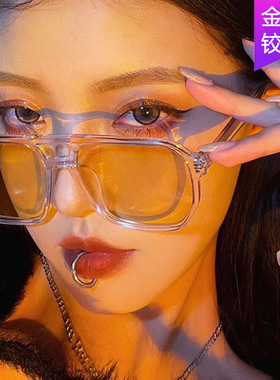 日系cherrykoko欧美米钉双梁墨镜新款女潮流大脸防紫外线太阳镜