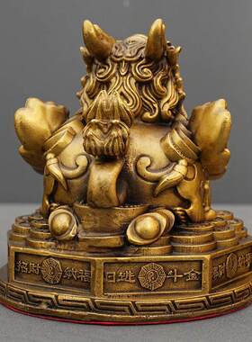 铜八卦貔貅怪兽貔貅铜麒麟办公室居家客厅玄关摆件公司开业礼品