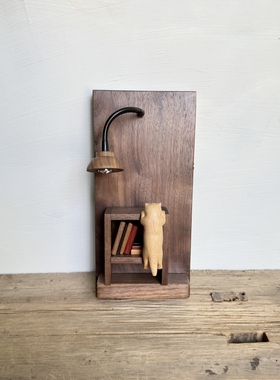 中古充电小众复古客厅卧室床头玄关过道民宿咖啡厅装饰木板挂壁灯